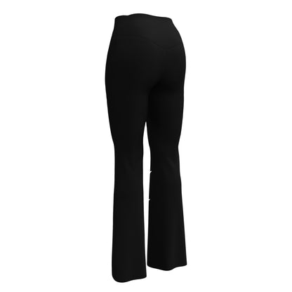 City Chic Flare Leggings in Classic Black with Mapple Leaf print