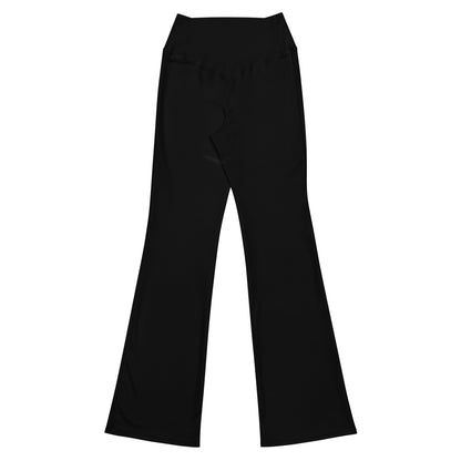 City Chic Flare Leggings in Classic Black with Mapple Leaf print