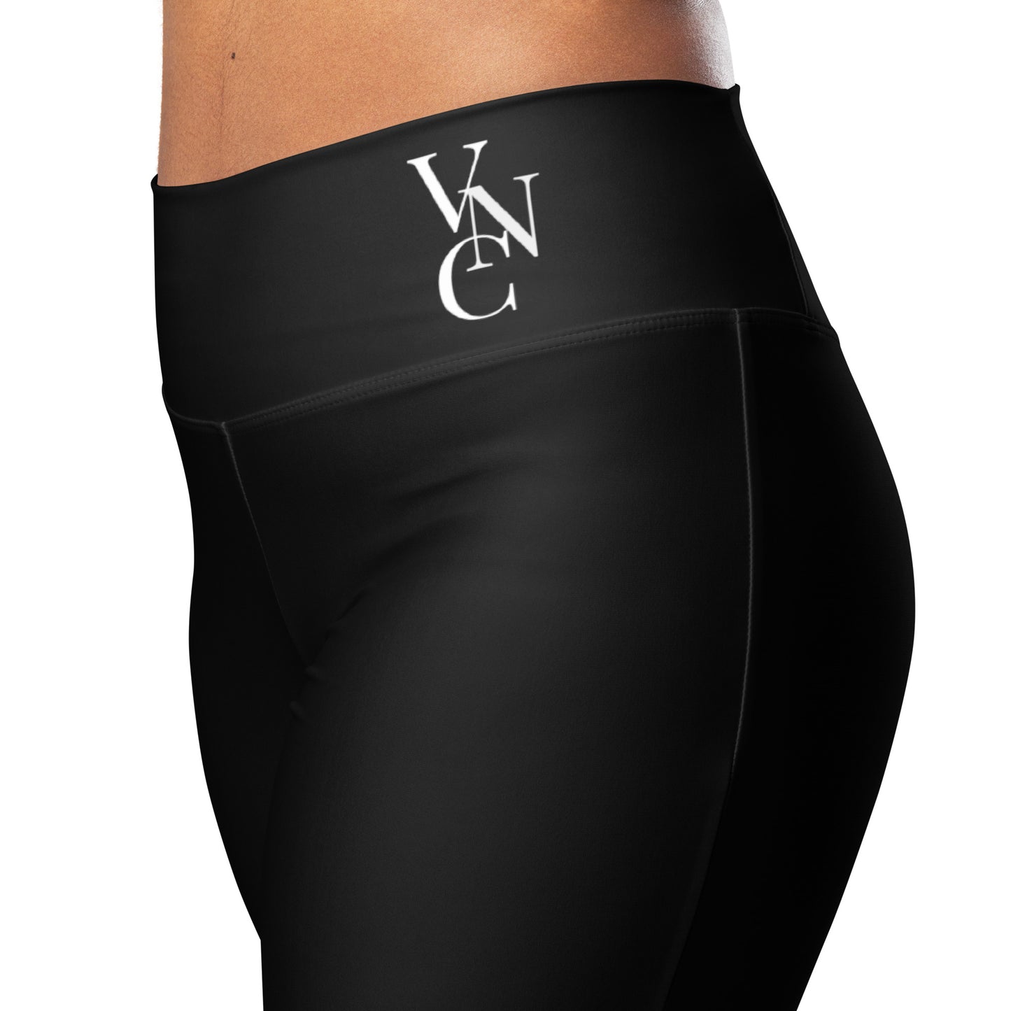 City Chic Flare Leggings in Classic Black with Mapple Leaf print