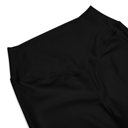 City Chic Flare Leggings in Classic Black with Mapple Leaf print